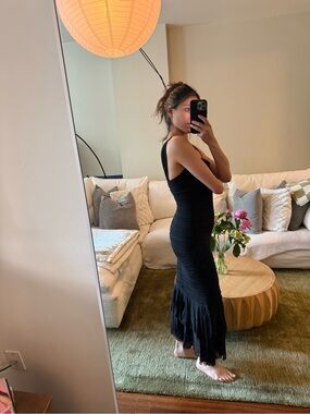 knee length dresses for ladies Black Ema One Shoulder Maxi Dress main image 1